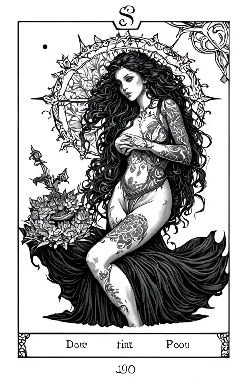 Scylla As Judgment Tarot Card Design Featuring