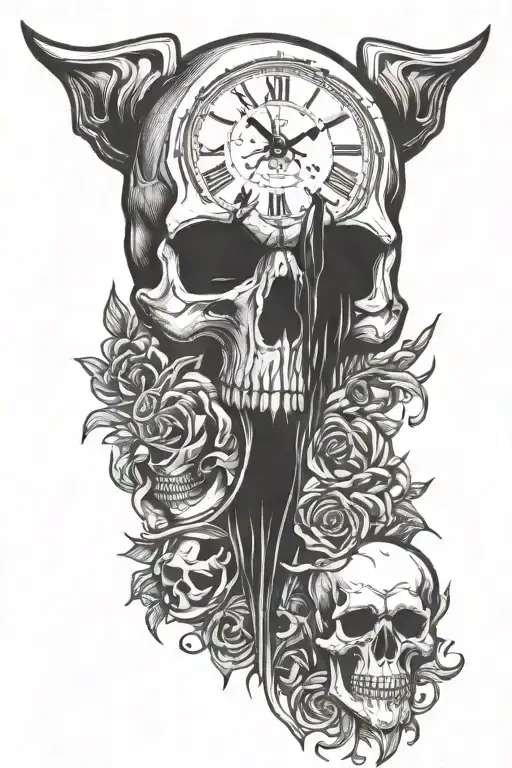 Skull Clock Family Warrior Protector