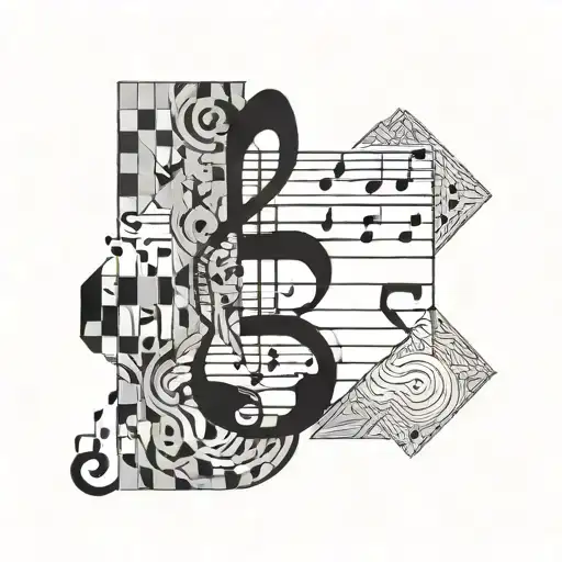 A Minimalist Music Note Hidden Within A Geometric Shape