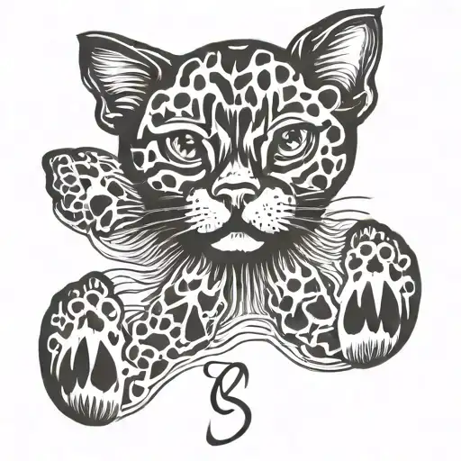 Cat Paw Print With Name Sable