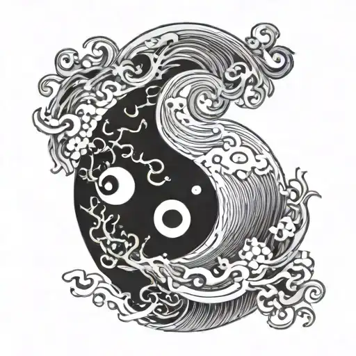 Ocean Inside Yin Yang Symbol
