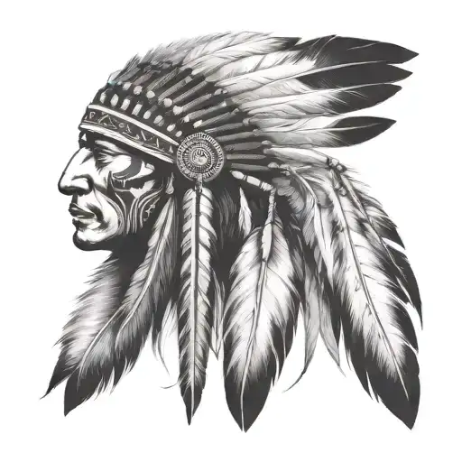 Native American Indian Feather Headdress Without Face