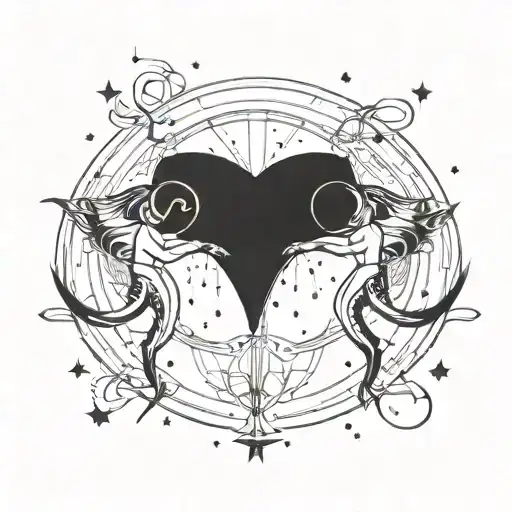 Pisces And Libra Zodiac With Symbol And Constellation