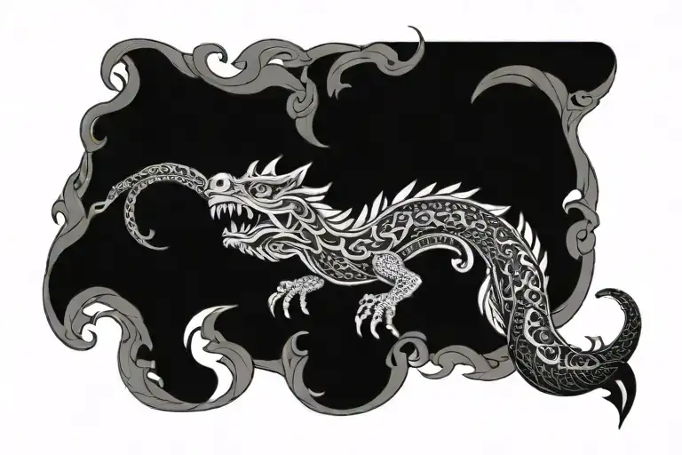 Japanese Viking Dragon Snake Wrap Sternum