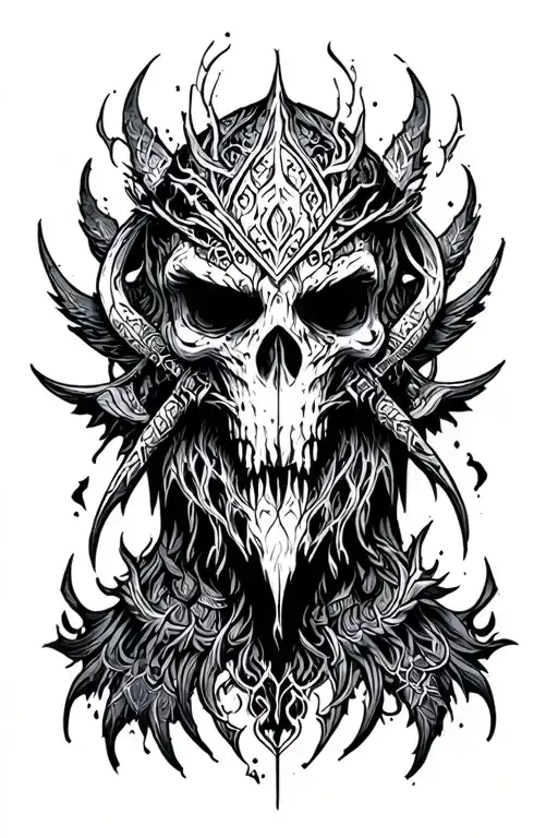 Dark Fantasy Tattoo Design Inspired By Skyrim