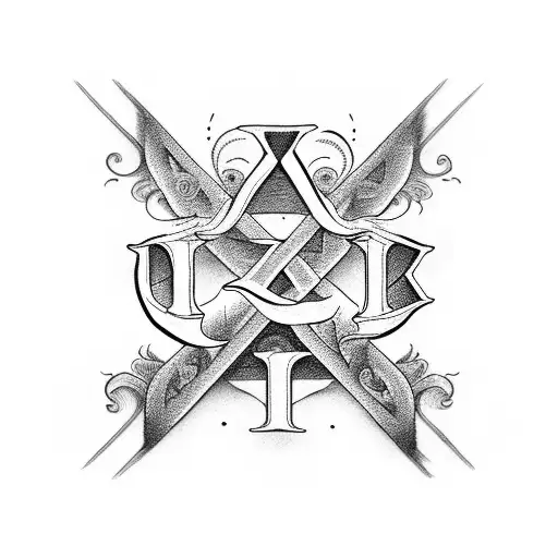 V And R Alphabet Representing Eternal Love