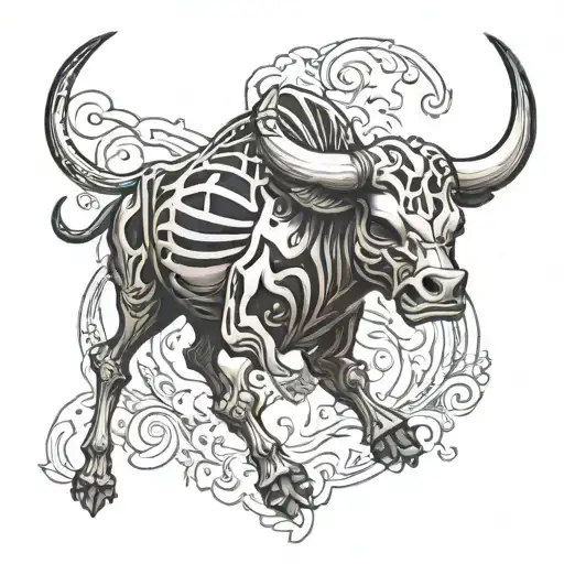 Charging Skeleton Bull