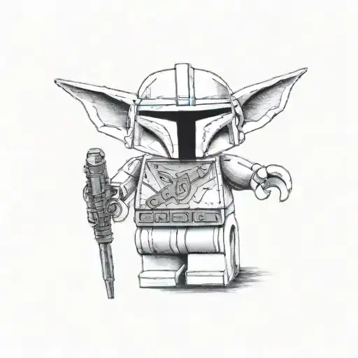 Lego Starwars Mandalorian With Baby Yoda