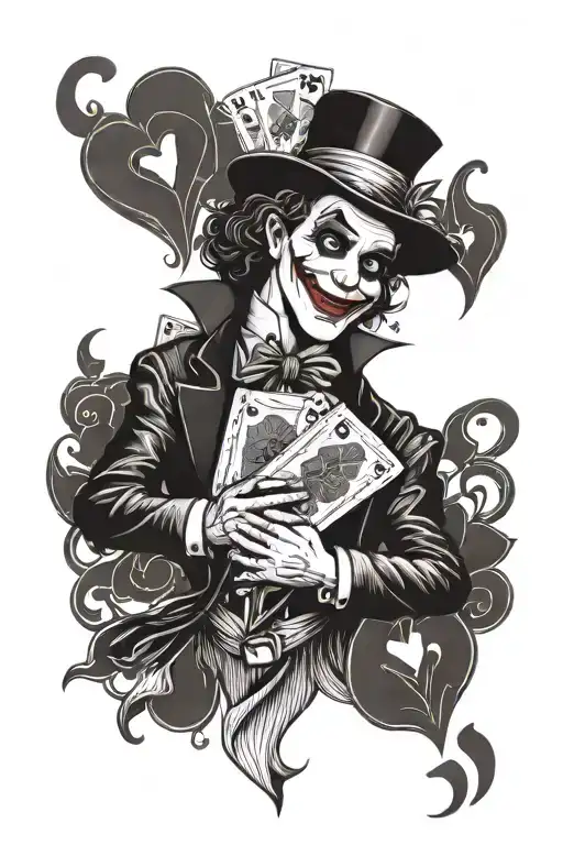 Shuffling Of The Joker Card Holding The 6 Of Hearts