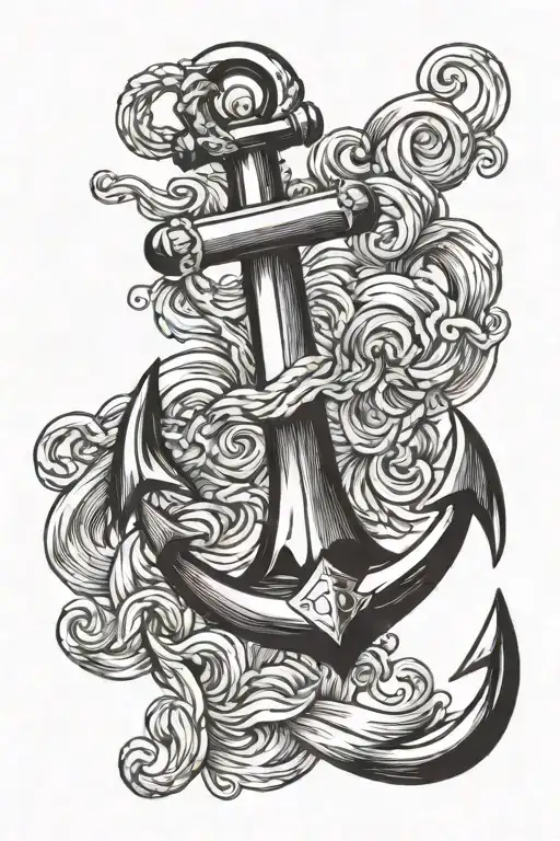 Navy Fouled Anchor Waves