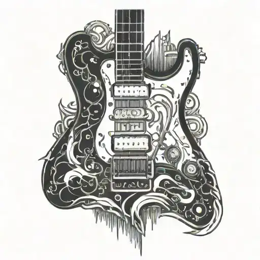 Electric Guitar With City