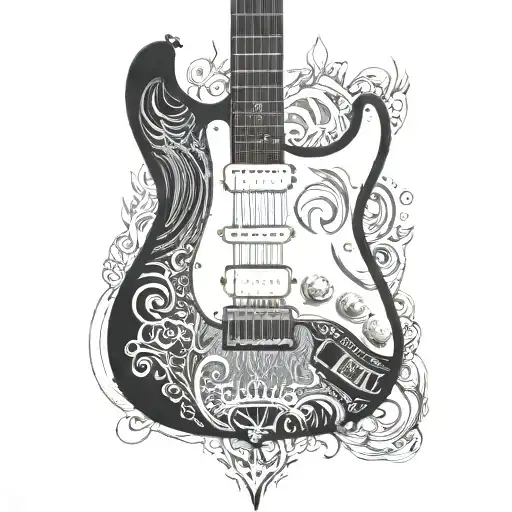 Electric Guitar With City
