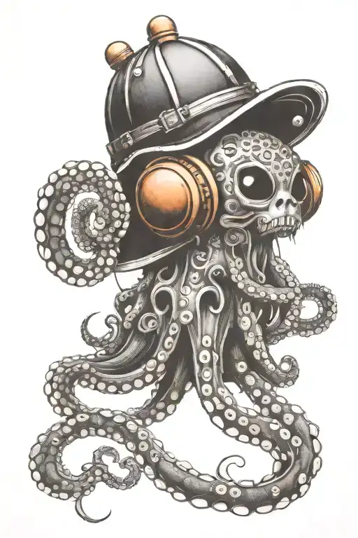 Dive Helmet Cat Octopus