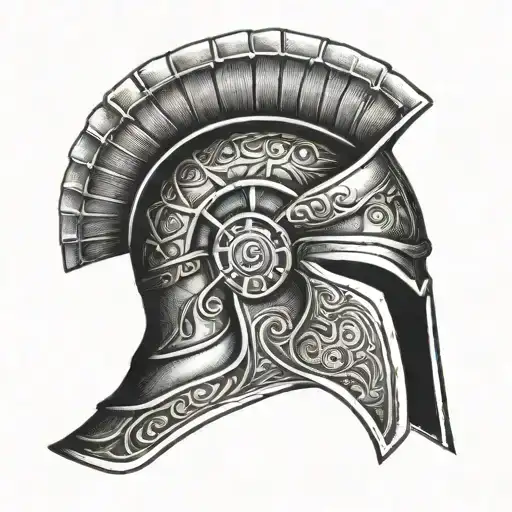 Spartan Helmet With Latin Words
