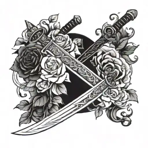 Katana Con Rosas