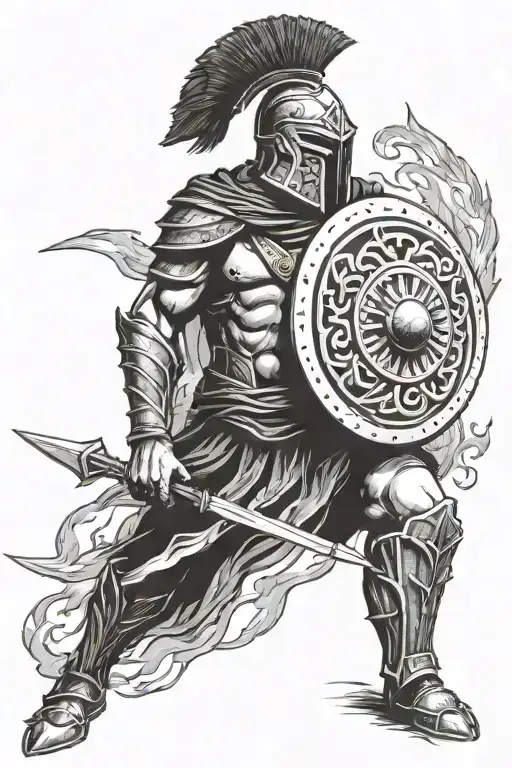 Spartan Warrior Wielding