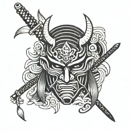 Neotraditional Style Samurai Mask