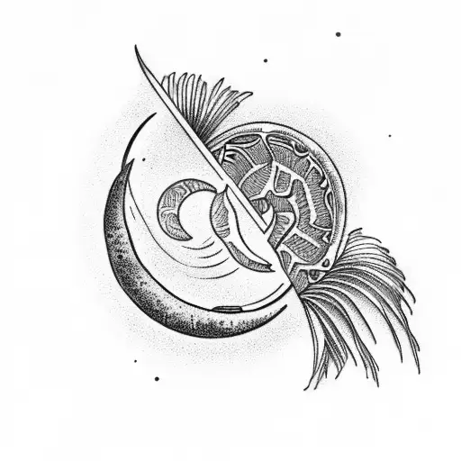 Palmetto Tree Crescent Moon