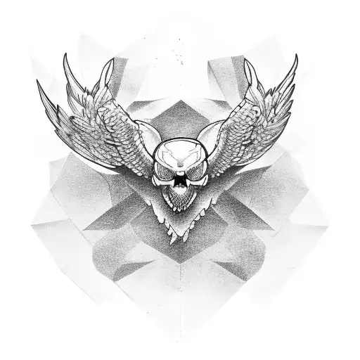 Cubo En 3D Con Una Silueta De Cuervo Adentro