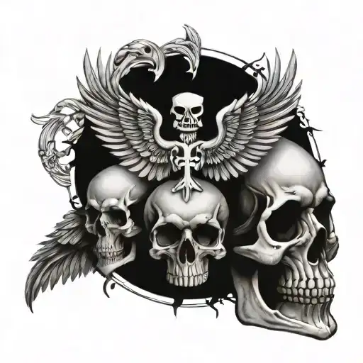 Byzantine Double Headed Eagle And A Skull