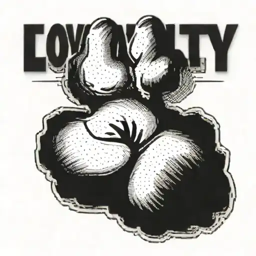 Paw Print With The Word Loyalty On The Fingers