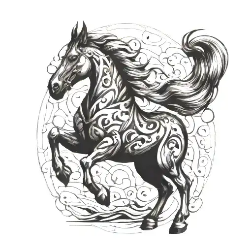 Midevil Horse On Two Legs