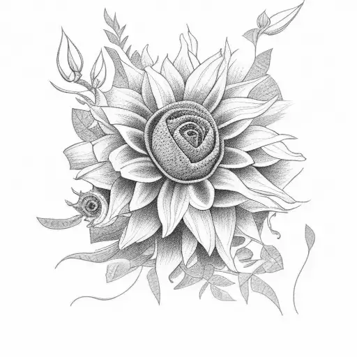 Rose Sunflower Juniper Sage Bouquet