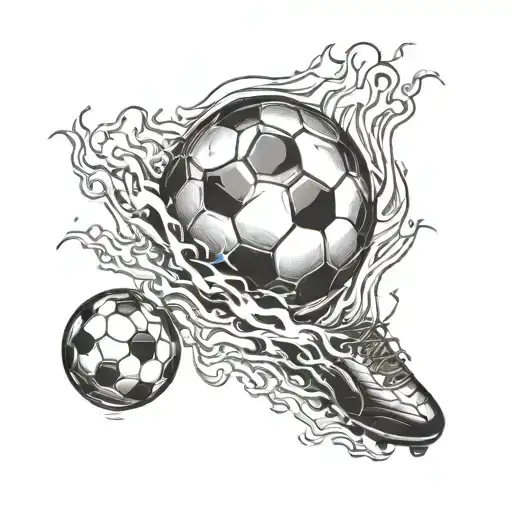 Soccer Ball On Fire In Calf