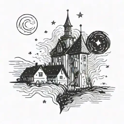 Black And White Starry Night By Van Gogh