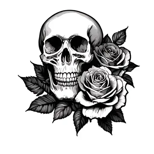Skull And Roses Wrapped