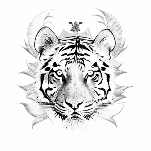 Half Tiger Half Lion With Dove Background