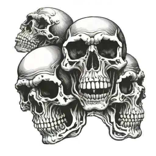 Hear No Evil See No Evil Speak No Evil Skull