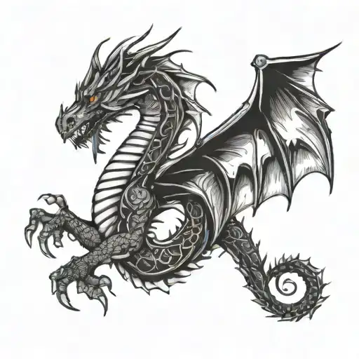 Dragon With Open Wings