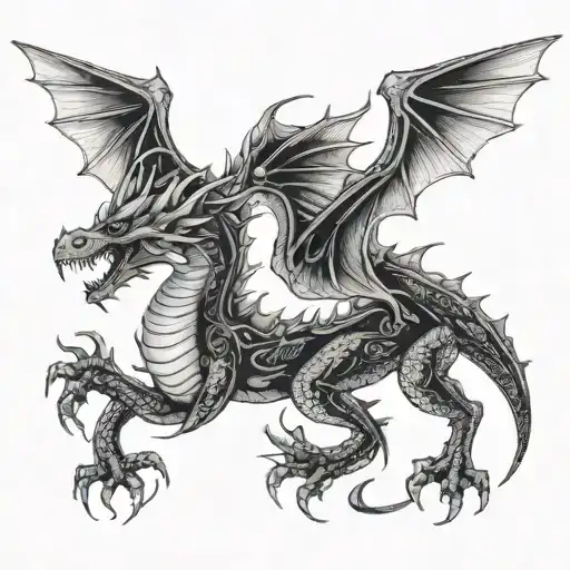 Dragon With Open Wings