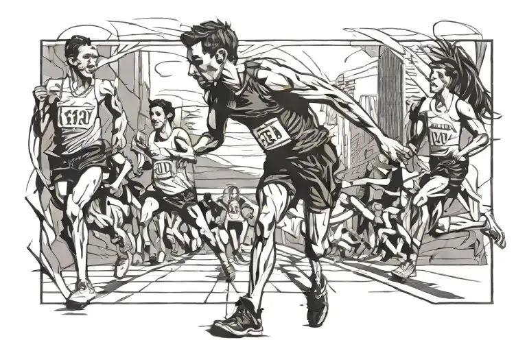 A Runner Crossing The Finish Line In A Race