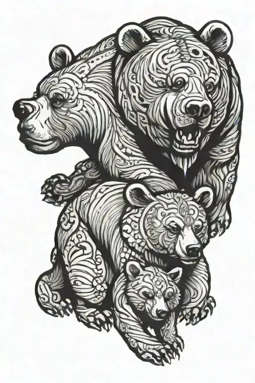 Big And Small Bear Carrying