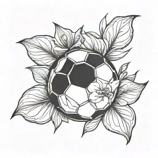 A Soccer Ball Merging With A Bauhinia Flower