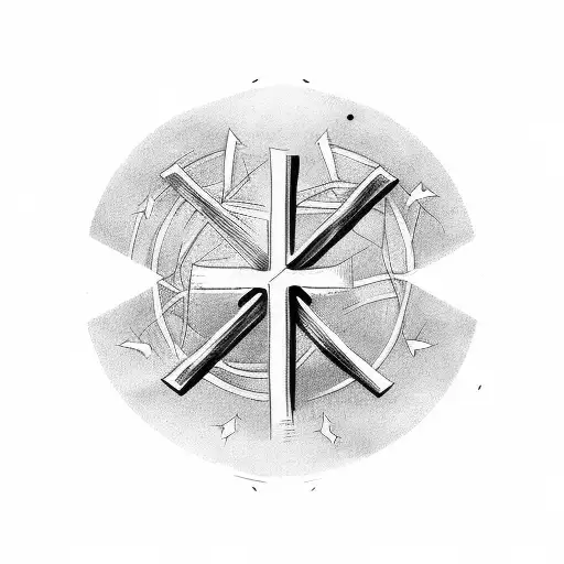 Christian Cross Running Into The Wind