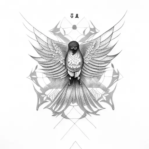 Suminagashi Three-legged Crow