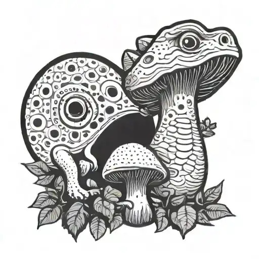 Mushroom And Dinosaur Love
