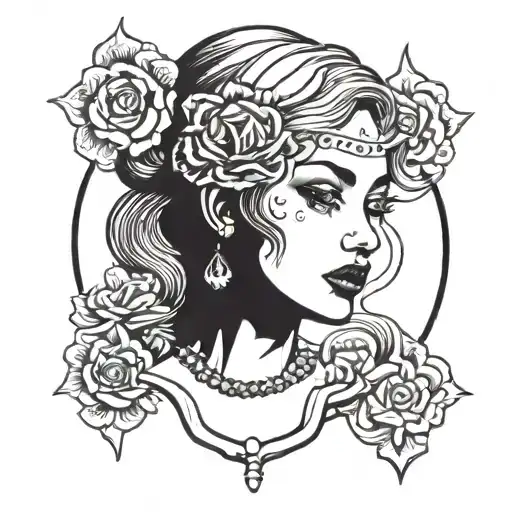 Female Face Old School