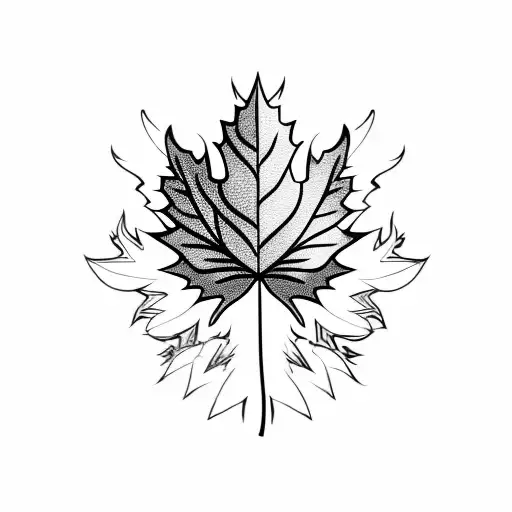 Feather And Maple Leaf