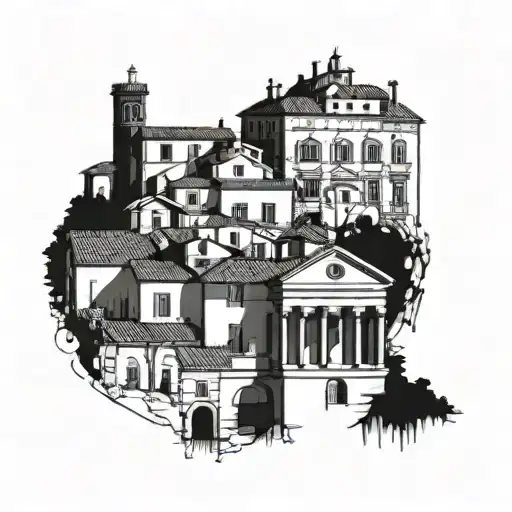 Roman Italian Town Architecture