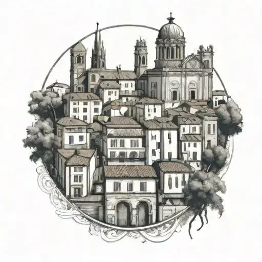 Roman Italian Town Architecture