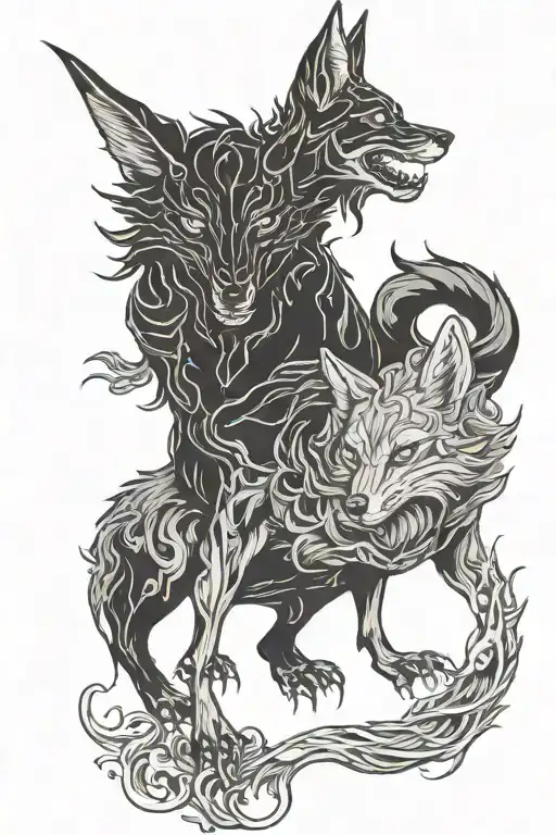 Demon And Fox Playing