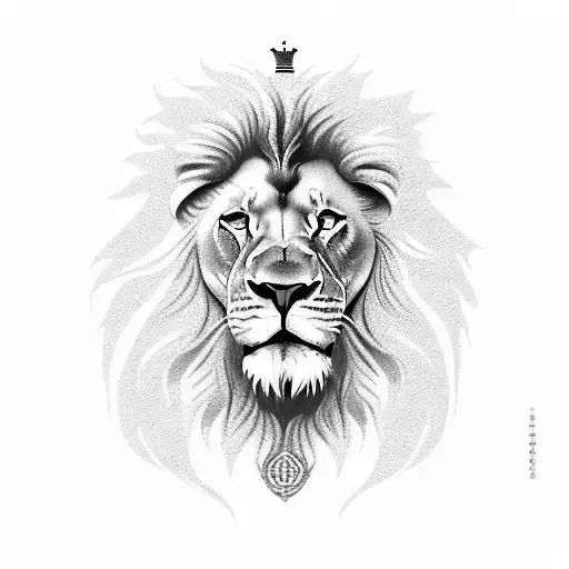 King Chess Piece With Lion Behind