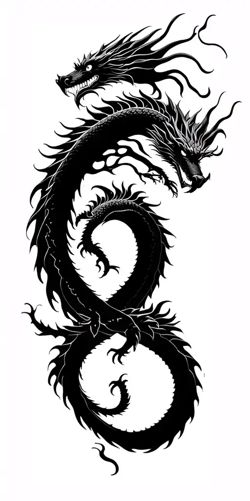 Japanese Dragons Flying