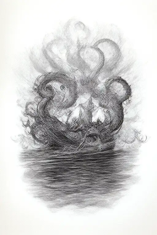 Kraken Attacking A Paper Boat