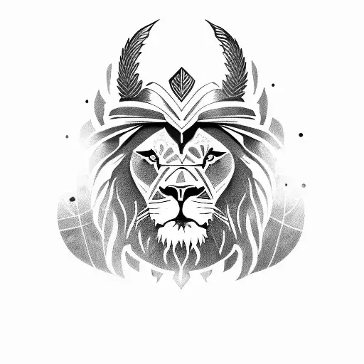 Lion With Spartan With Shild Followed By A Maori