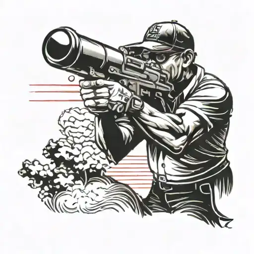 A Hogan Golf Ball Being Shot By A Thompson Submachine Gun